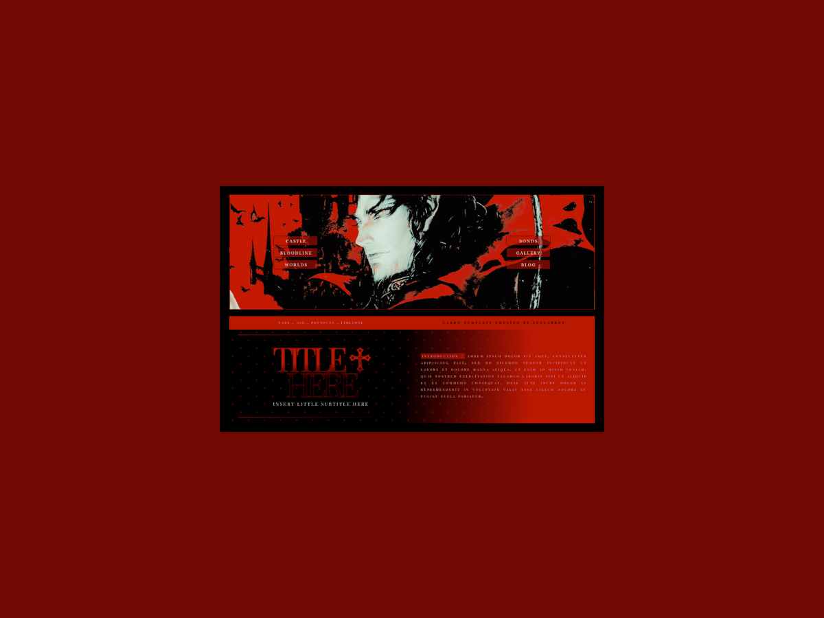 Screenshot of Carrd template Dracula