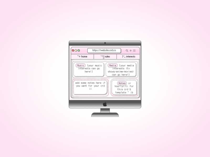 aesthetic carrd template highlight preview