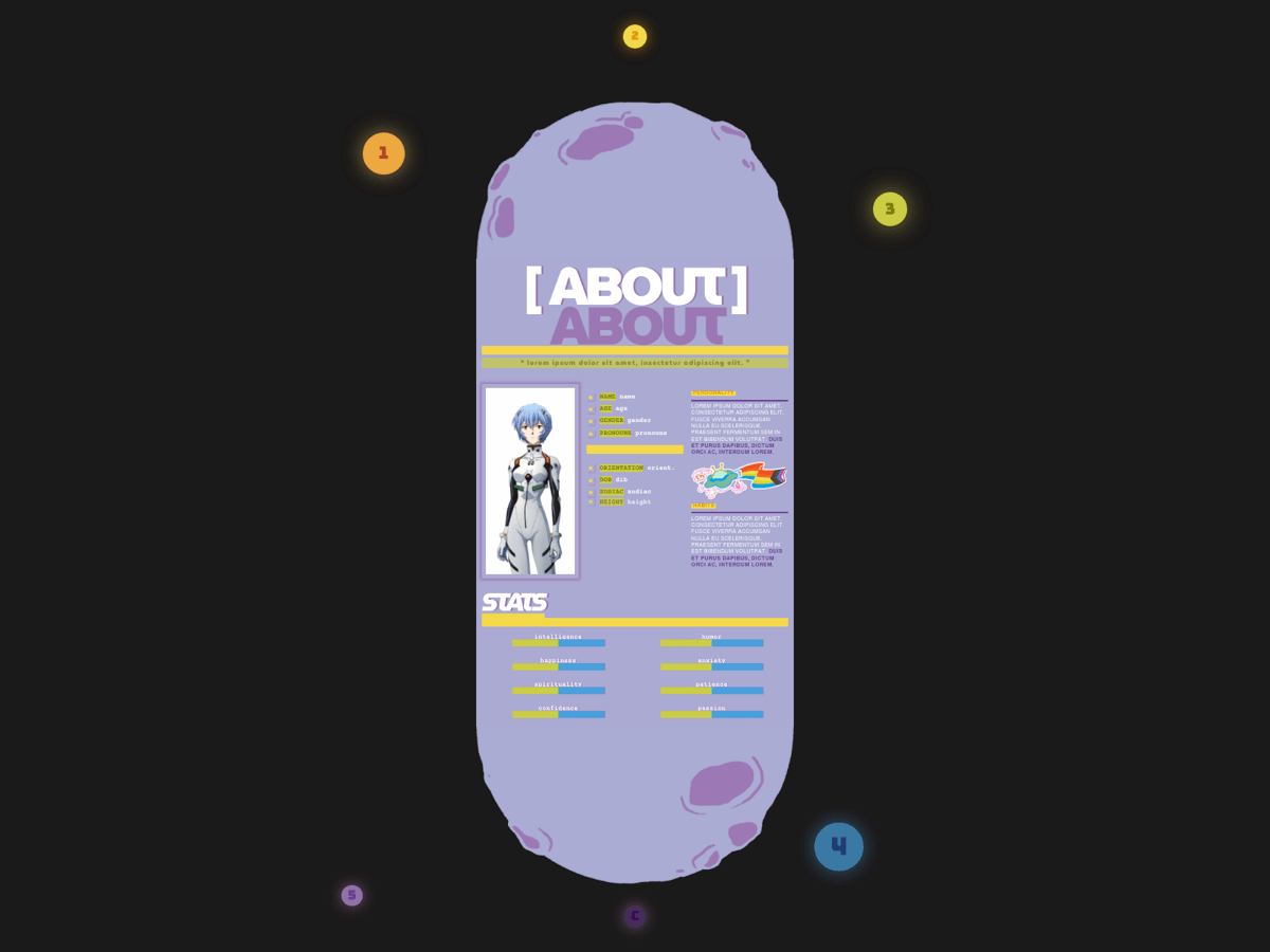 Screenshot of Carrd template Over the Moon