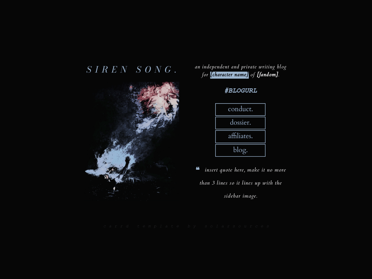 Screenshot of Carrd template Siren Song