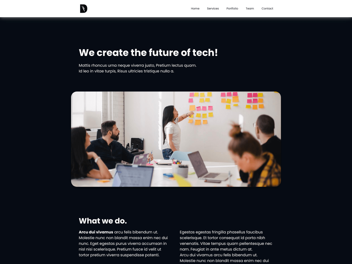 Screenshot of Carrd template Dark Agency