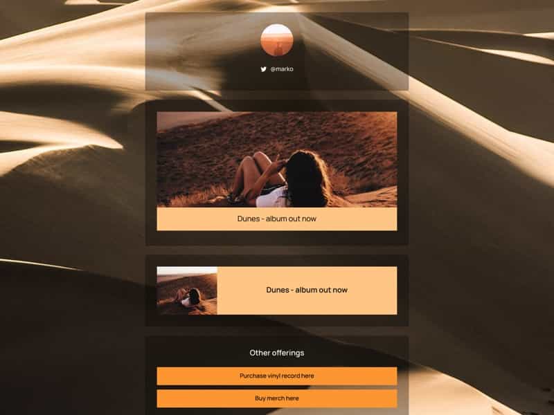 carrd template bio link list biolink