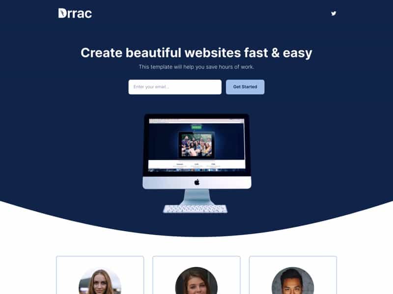 carrd template email capture story landingpage