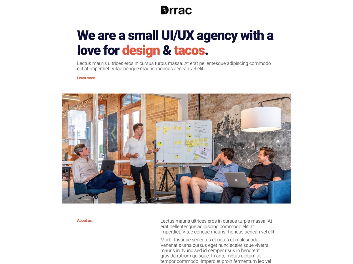 Screenshot of Carrd template Agency 123