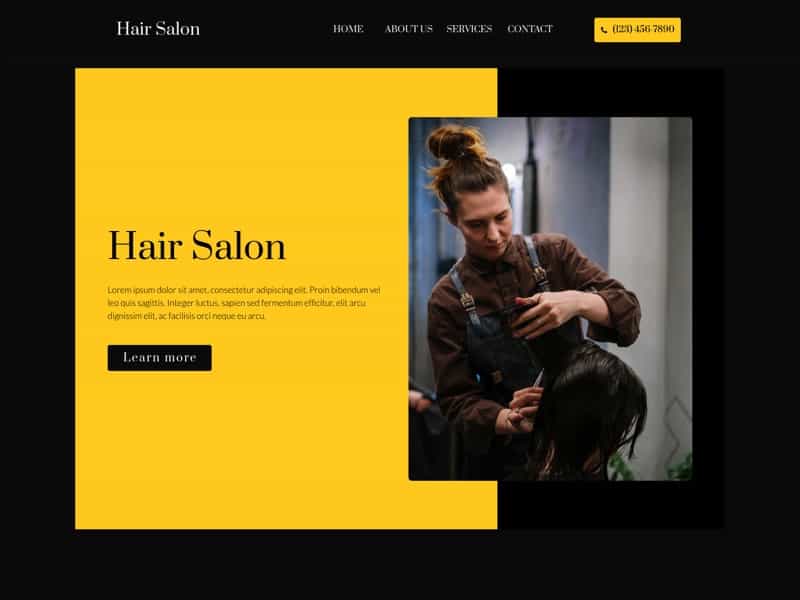 carrd hair salon business website preview