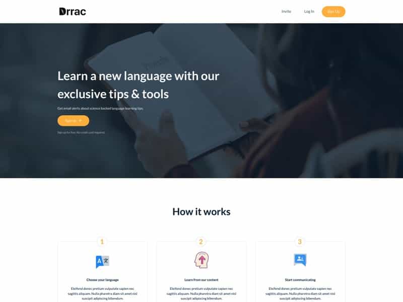 carrd template landingpage faq