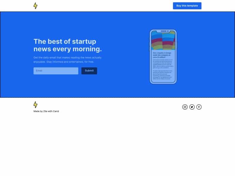 carrd template newsletter letter card