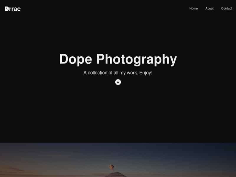 carrd template photography showcase dark