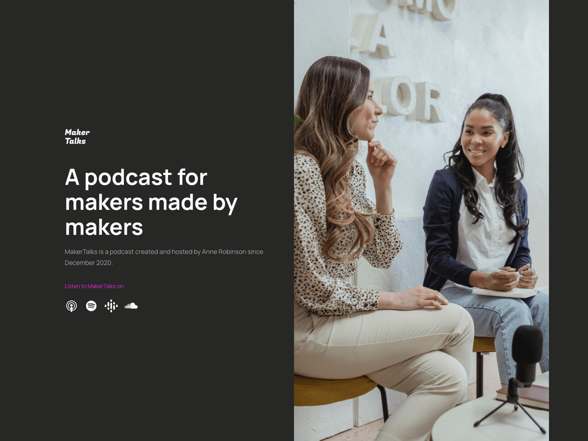 Screenshot of Carrd template MakerTalks