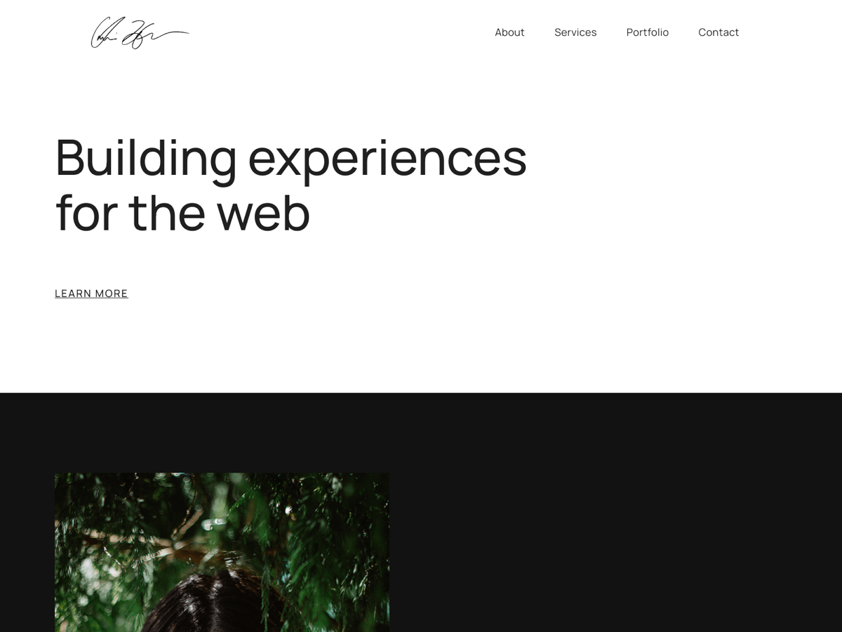 Screenshot of Carrd template Minimal Portfolio