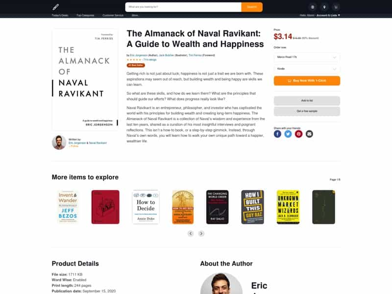 carrd template product page amazon hommage