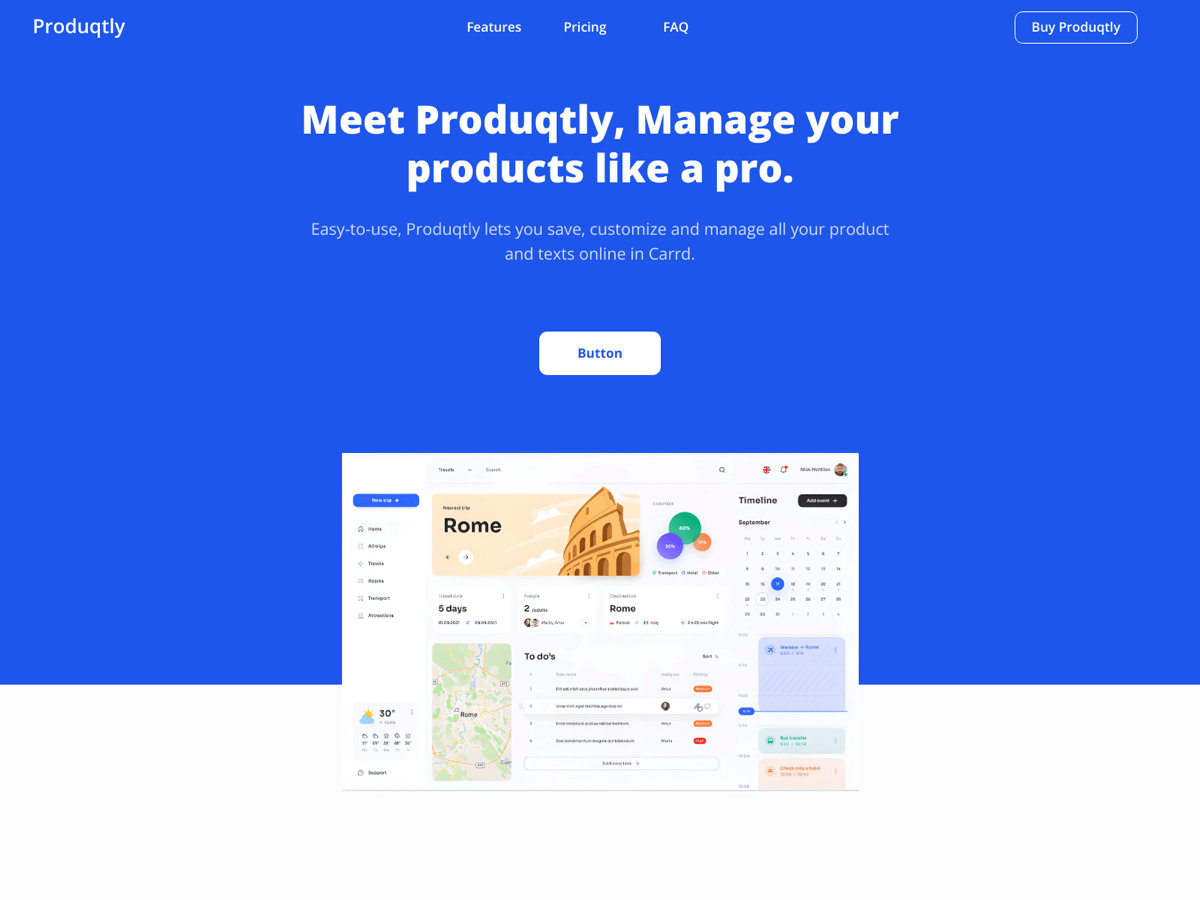 Screenshot of Carrd template Produqtly