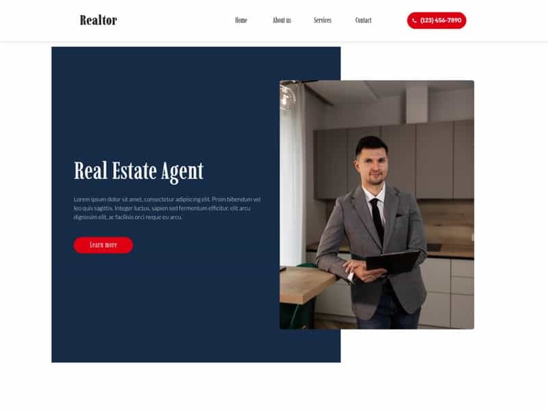 carrd realtor business website preview