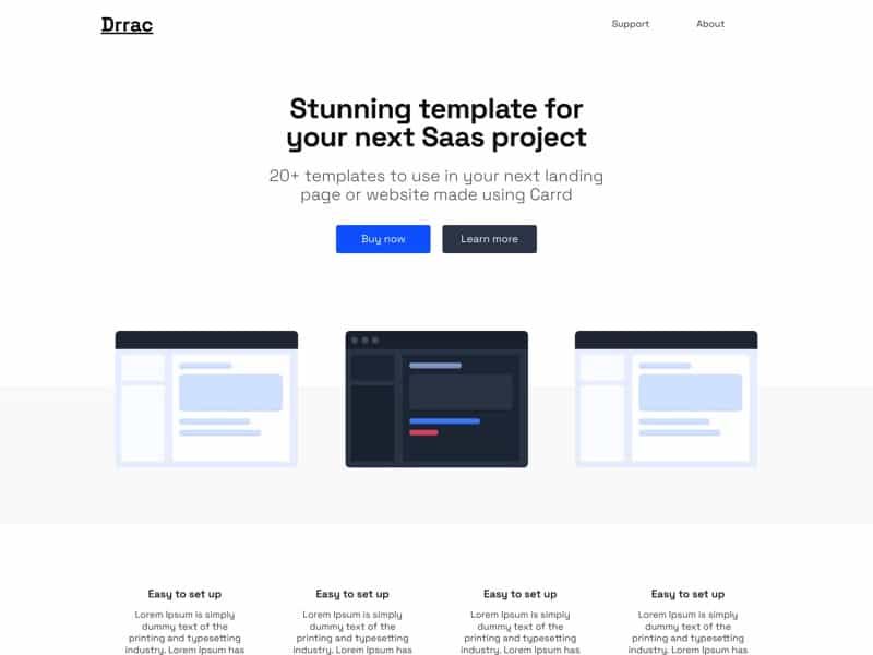 carrd template saas website landingpage