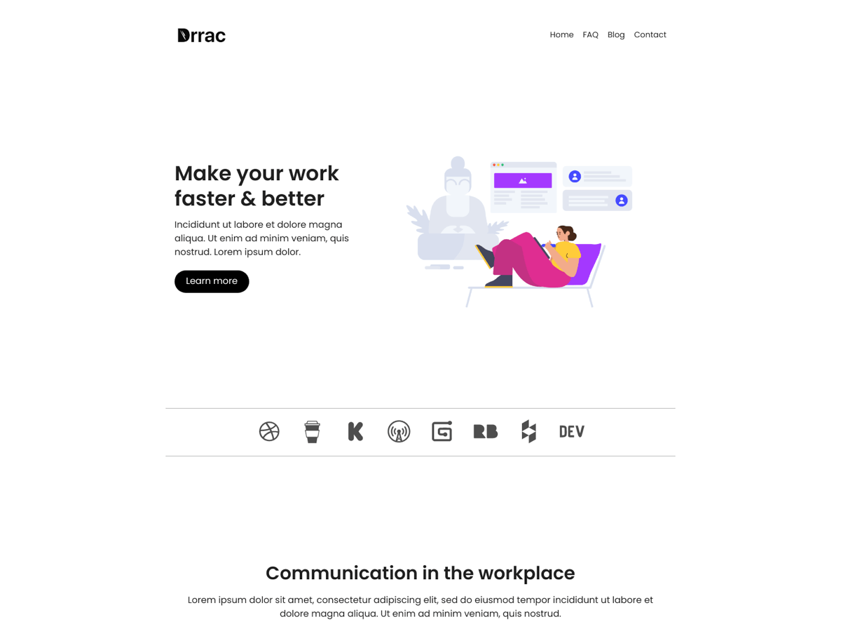 Screenshot of Carrd template White Startup