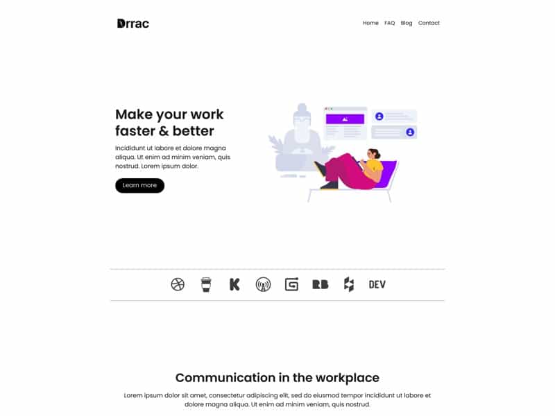 carrd template startup website illustrations