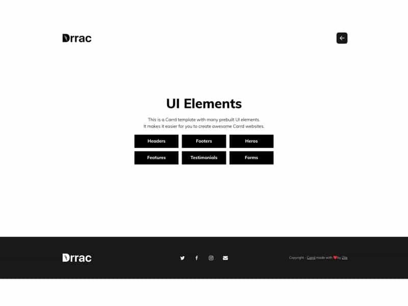 carrd template ui elements widgets components