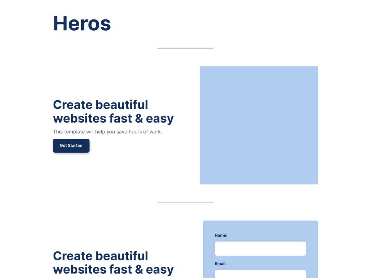 Screenshot of Carrd template UI Kit