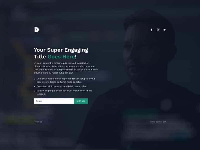 carrd template waitlist landingpage signup form
