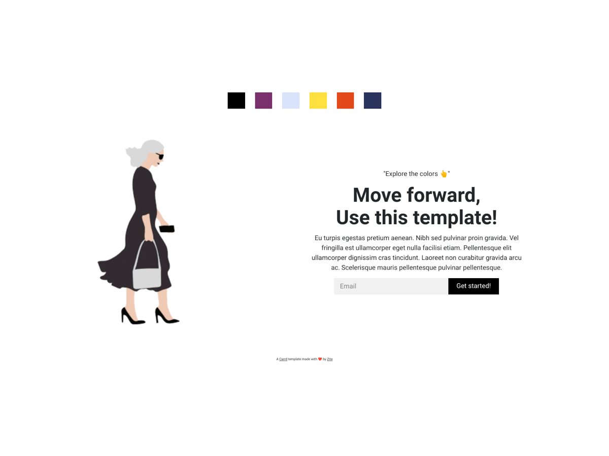 Screenshot of Carrd template Six Colors