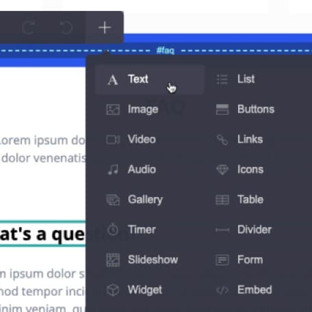 Screenshot of how to edit Content Length in Carrd