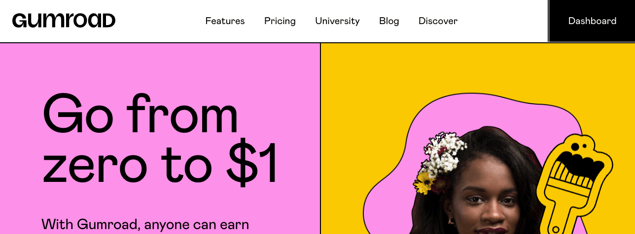 Gumroad ecommerce platform website screenshot